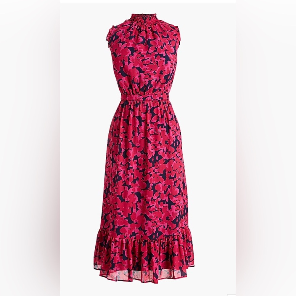 J. Crew Factory Sleeveless smocked-neck midi dress